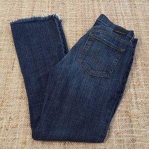 Current/Elliott Raw Step Hem Denim Jeans Medium Dark Wash Size 29